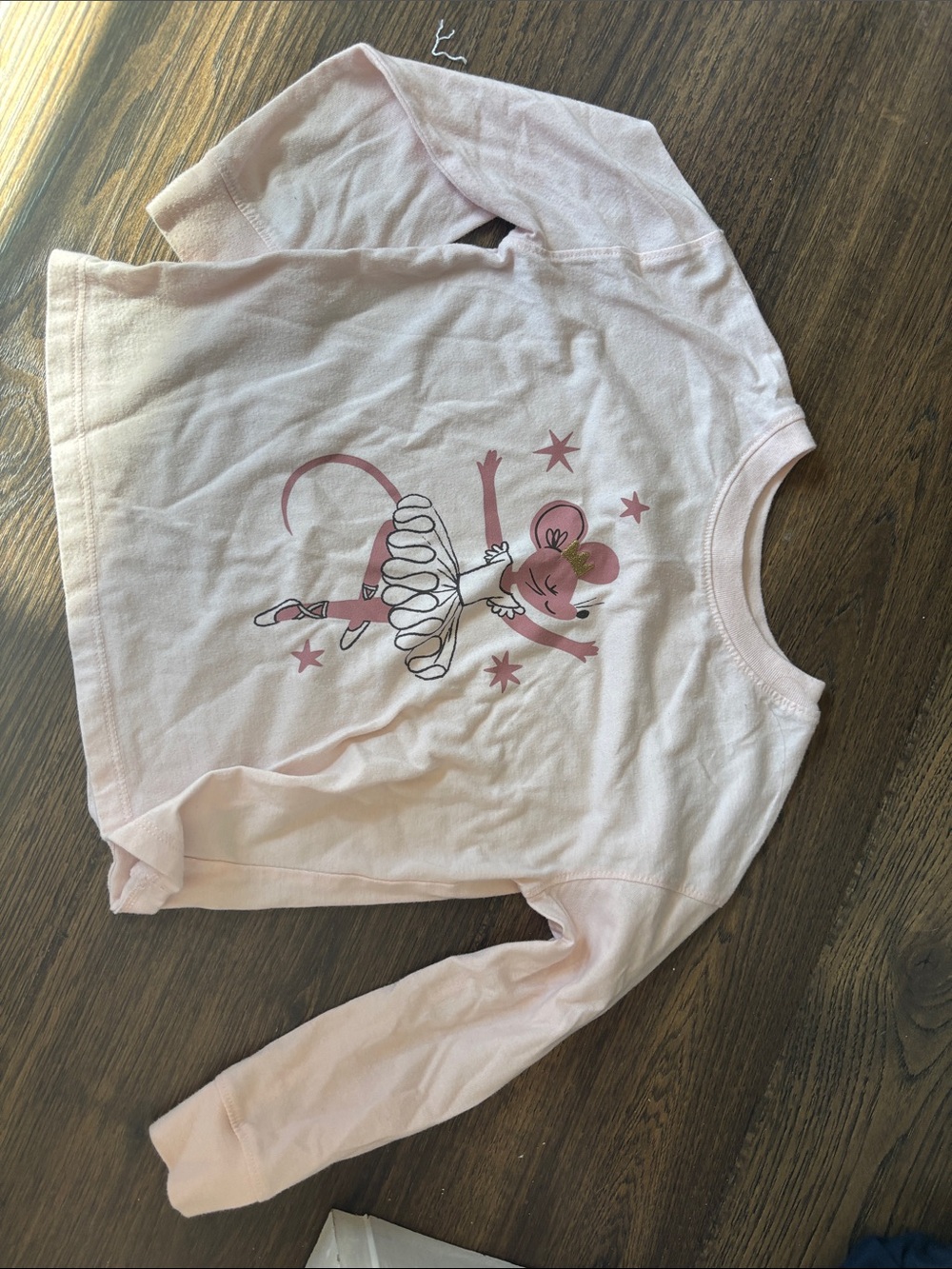 Kids Pink Ballerina Mouse Long-Sleeve Top